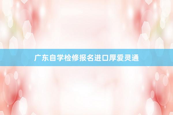 广东自学检修报名进口厚爱灵通