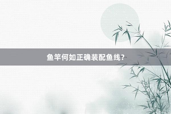 鱼竿何如正确装配鱼线？